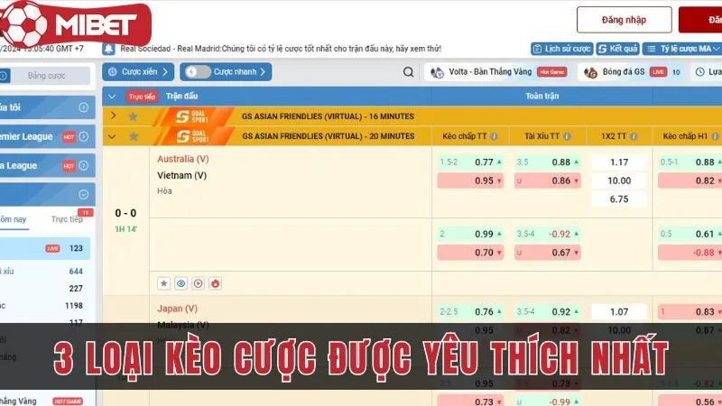 3 loại kèo cược được người chơi yêu thích nhất tại đây