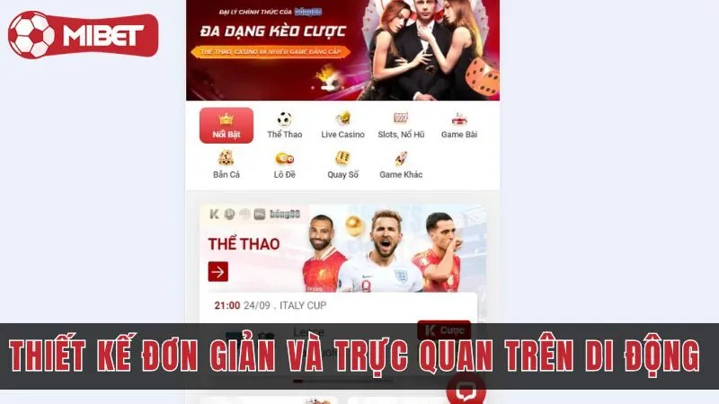 Thiết kế đơn giản và trực quan trên di động