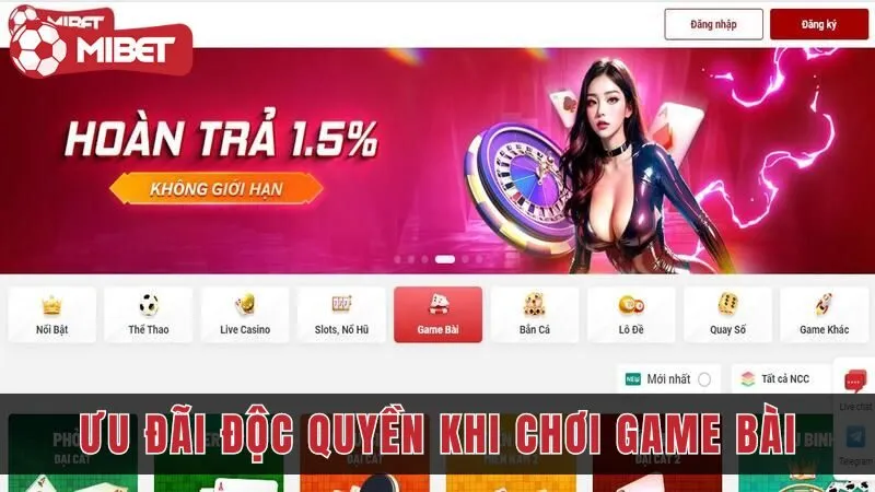 Ưu đãi độc quyền khi chơi game bài